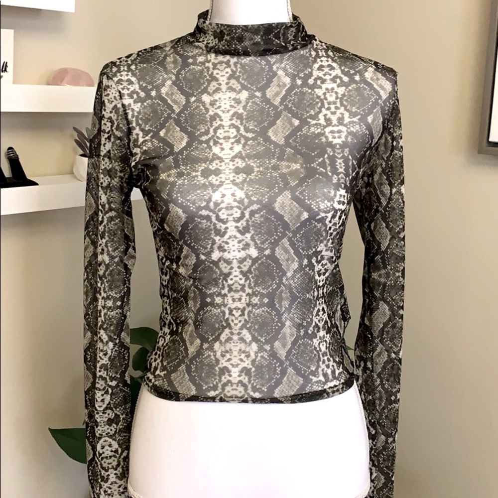 UO Mesh Snakeskin Shirt